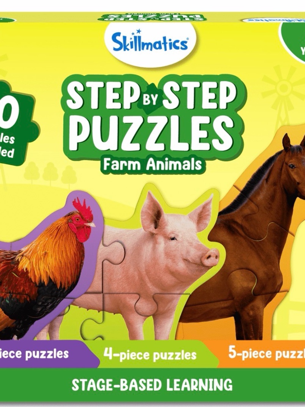 Step by Step Puzzles - Farm Animals (Yellow)